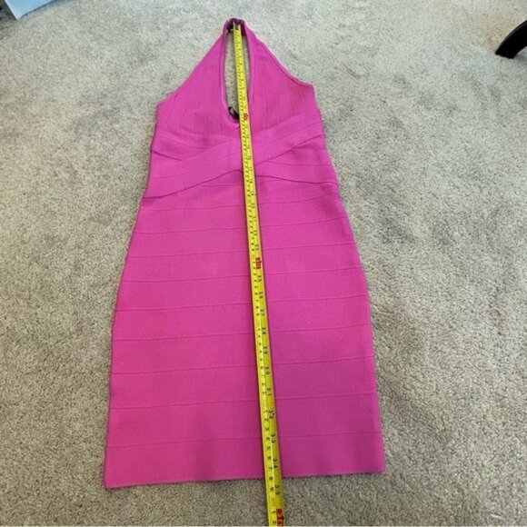 GUESS pink bandage bodycon halter top mini dress M sexy clubwear cocktail party - Picture 9 of 16
